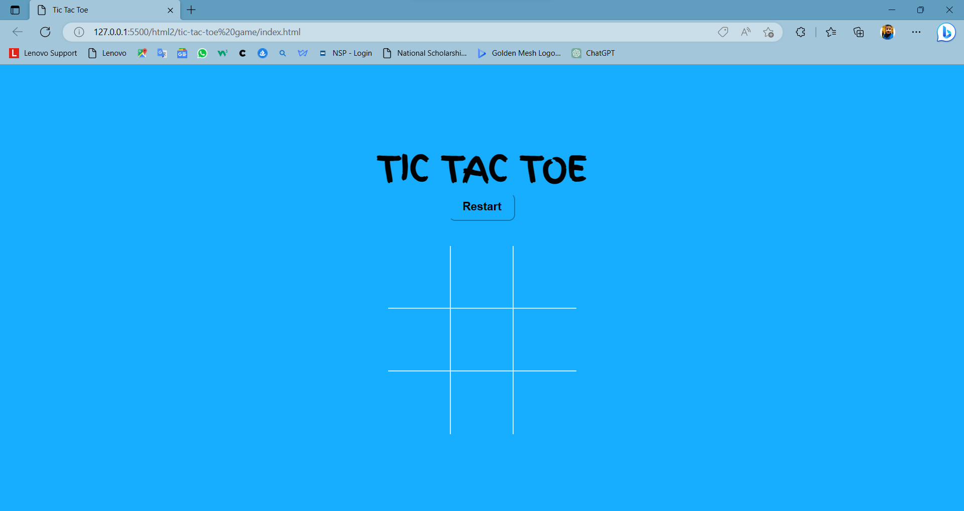 Tic-Tac-toe game