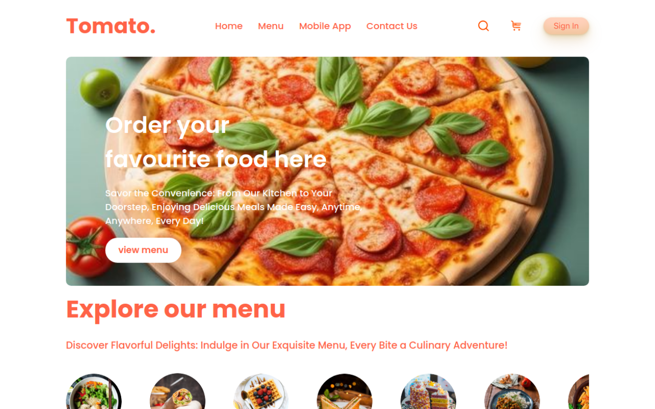Tomato | Food delivery website